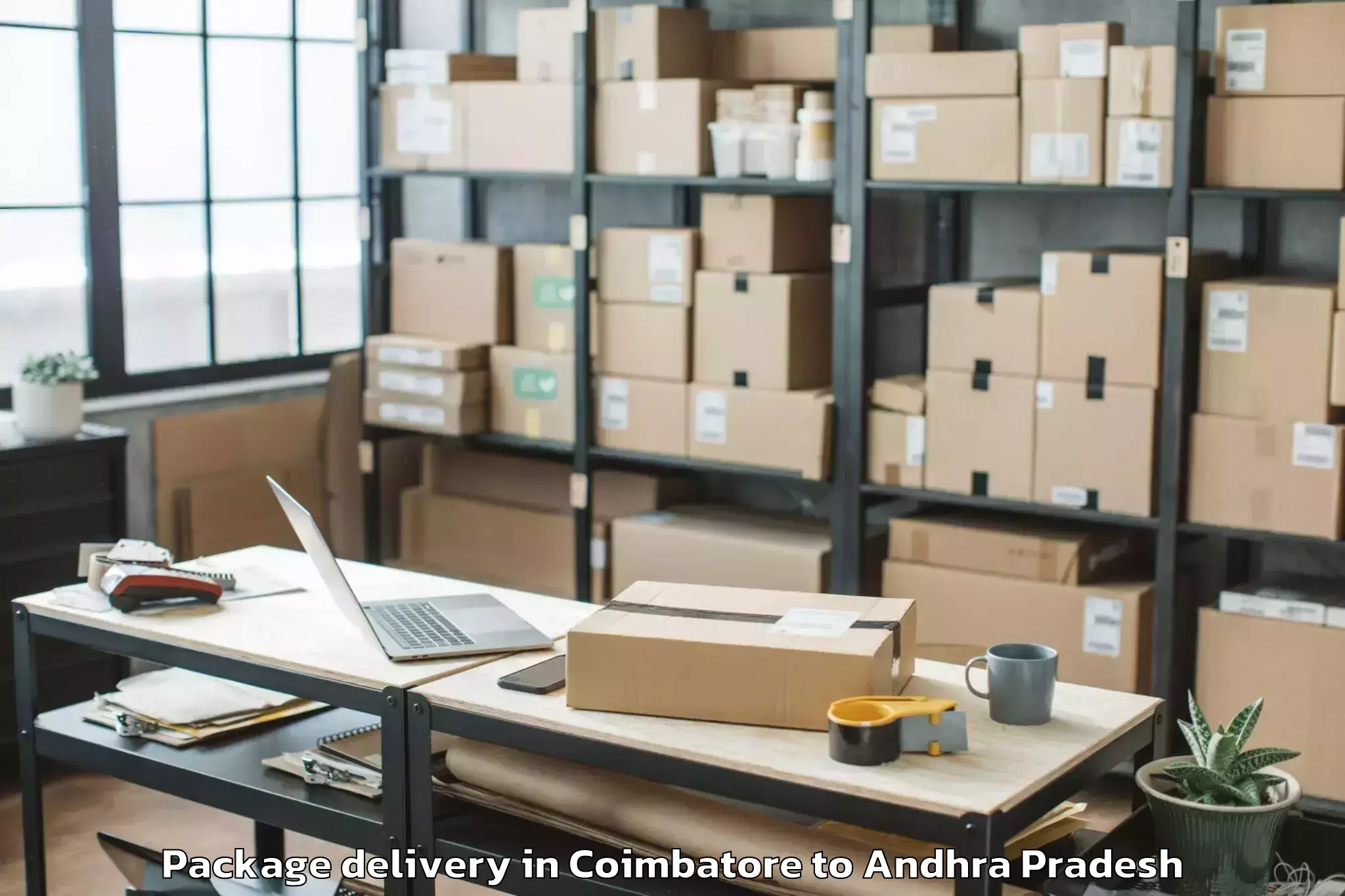 Affordable Coimbatore to Biccavolu Package Delivery